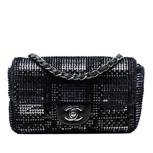 Pre-Loved Chanel Small Sequined Mesh Single Flap